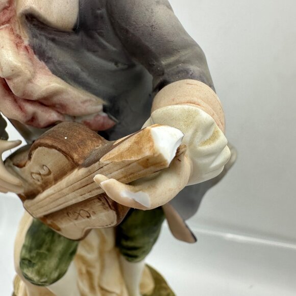 Vintage Lefton China Hand Painted Figurine KW 6414 Musician Lute Guitar Bisque - Picture 6 of 16